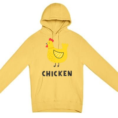 Handpainted Chicken, Chicken Design Cockerel Hen Style Premium Pullover Hoodie