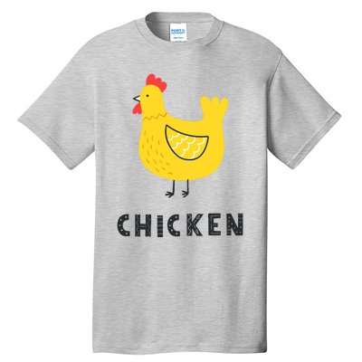 Handpainted Chicken, Chicken Design Cockerel Hen Style Tall T-Shirt