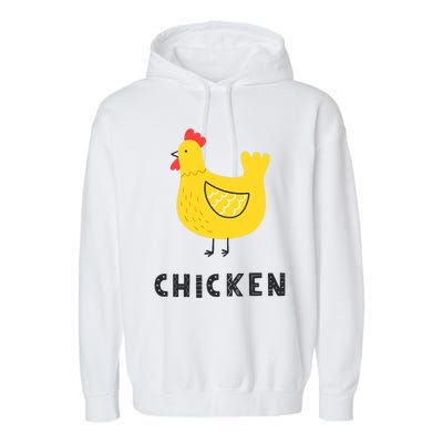 Handpainted Chicken, Chicken Design Cockerel Hen Style Garment-Dyed Fleece Hoodie