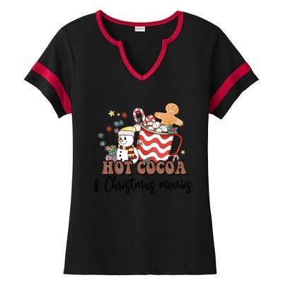 Hot Cocoa & Christmas Movies Ladies Halftime Notch Neck Tee