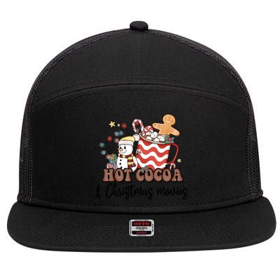 Hot Cocoa & Christmas Movies 7 Panel Mesh Trucker Snapback Hat