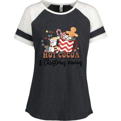 Hot Cocoa & Christmas Movies Enza Ladies Jersey Colorblock Tee