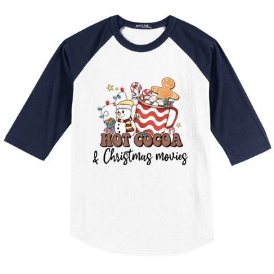 Hot Cocoa & Christmas Movies Baseball Sleeve Shirt