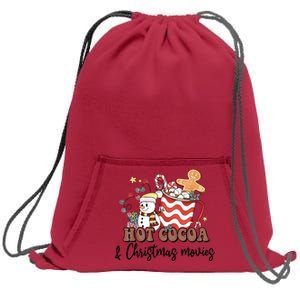 Hot Cocoa & Christmas Movies Sweatshirt Cinch Pack Bag