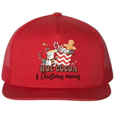 Hot Cocoa & Christmas Movies Flat Bill Trucker Hat