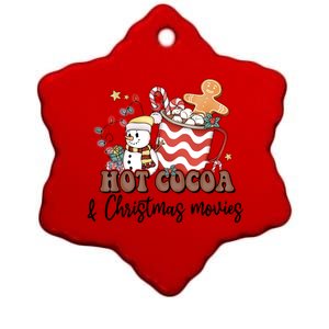 Hot Cocoa & Christmas Movies Ceramic Star Ornament