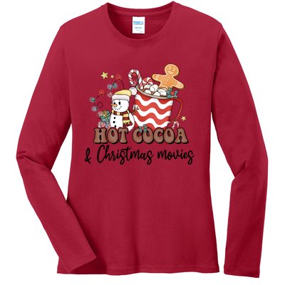 Hot Cocoa & Christmas Movies Ladies Long Sleeve Shirt