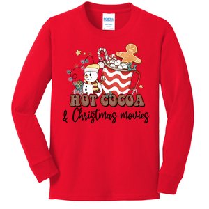 Hot Cocoa & Christmas Movies Kids Long Sleeve Shirt