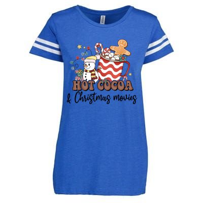 Hot Cocoa & Christmas Movies Enza Ladies Jersey Football T-Shirt