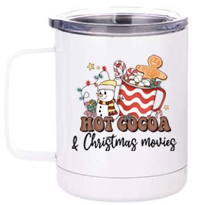 Hot Cocoa & Christmas Movies 12 oz Stainless Steel Tumbler Cup