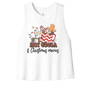 Hot Cocoa & Christmas Movies Women's Racerback Cropped Tank