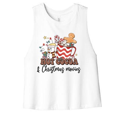 Hot Cocoa & Christmas Movies Women's Racerback Cropped Tank