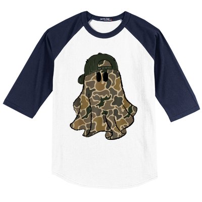 Halloween Camouflage Camo Ghost Hello Hunting Season Baseball Sleeve Shirt