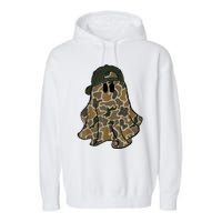 Halloween Camouflage Camo Ghost Hello Hunting Season Garment-Dyed Fleece Hoodie