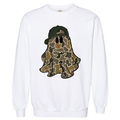 Halloween Camouflage Camo Ghost Hello Hunting Season Garment-Dyed Sweatshirt