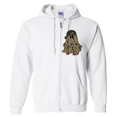 Halloween Camouflage Camo Ghost Hello Hunting Season Full Zip Hoodie