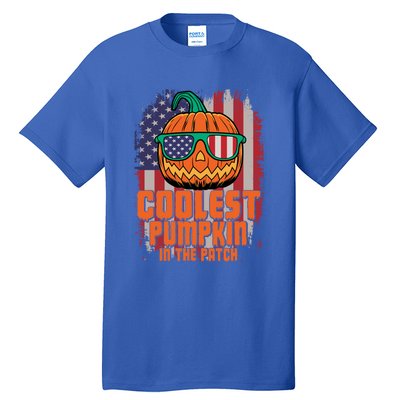 Halloween Costume Coolest Pumpkin In The Patch American Flag Gift Tall T-Shirt