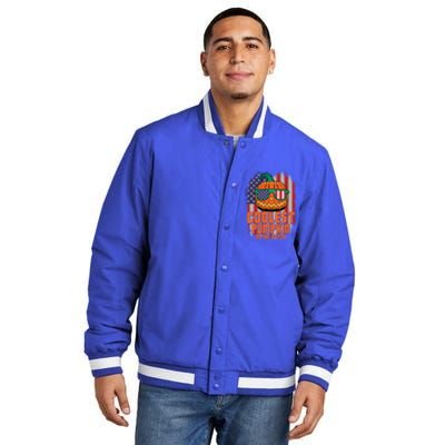 Halloween Costume Coolest Pumpkin In The Patch American Flag Gift Insulated Varsity Jacket