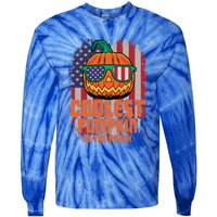 Halloween Costume Coolest Pumpkin In The Patch American Flag Gift Tie-Dye Long Sleeve Shirt