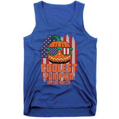 Halloween Costume Coolest Pumpkin In The Patch American Flag Gift Tank Top