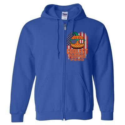 Halloween Costume Coolest Pumpkin In The Patch American Flag Gift Full Zip Hoodie