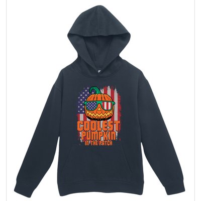 Halloween Costume Coolest Pumpkin In The Patch American Flag Gift Urban Pullover Hoodie