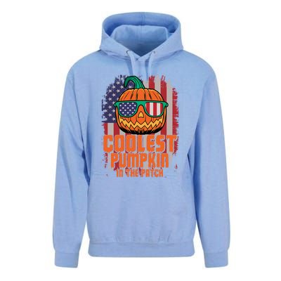 Halloween Costume Coolest Pumpkin In The Patch American Flag Gift Unisex Surf Hoodie