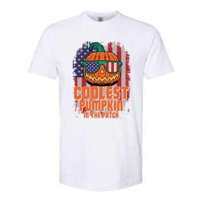 Halloween Costume Coolest Pumpkin In The Patch American Flag Gift Softstyle CVC T-Shirt