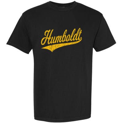 Humboldt County Ca Varsity Script Classic Sports Jersey Garment-Dyed Heavyweight T-Shirt