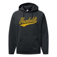 Humboldt County Ca Varsity Script Classic Sports Jersey Performance Fleece Hoodie