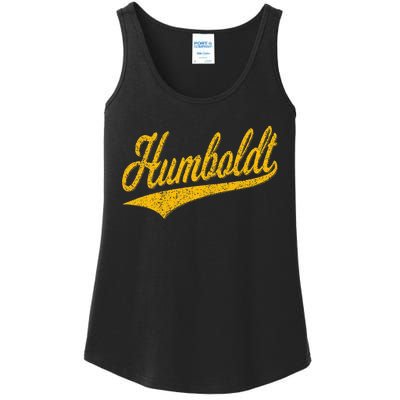 Humboldt County Ca Varsity Script Classic Sports Jersey Ladies Essential Tank