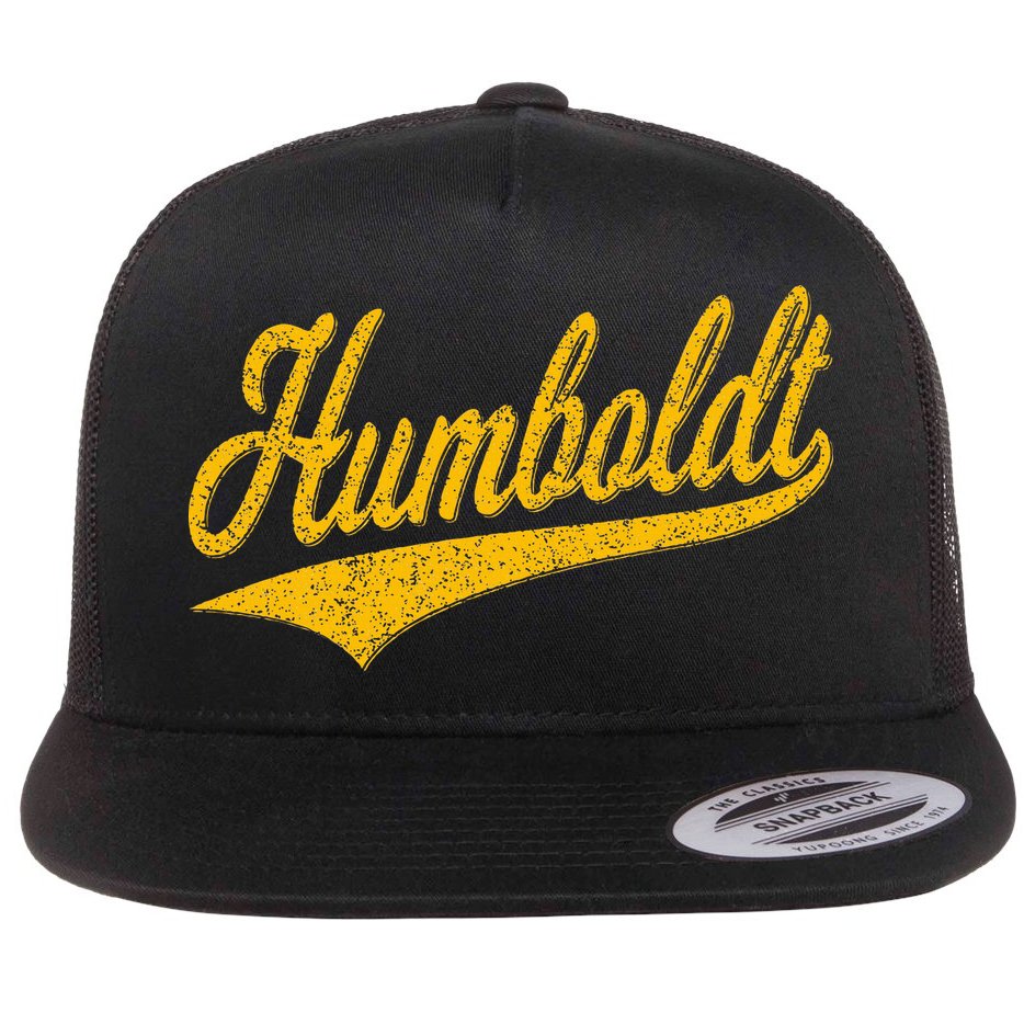 Humboldt County Ca Varsity Script Classic Sports Jersey Flat Bill Trucker Hat