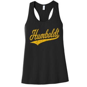 Humboldt County Ca Varsity Script Classic Sports Jersey Women's Racerback Tank