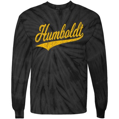 Humboldt County Ca Varsity Script Classic Sports Jersey Tie-Dye Long Sleeve Shirt