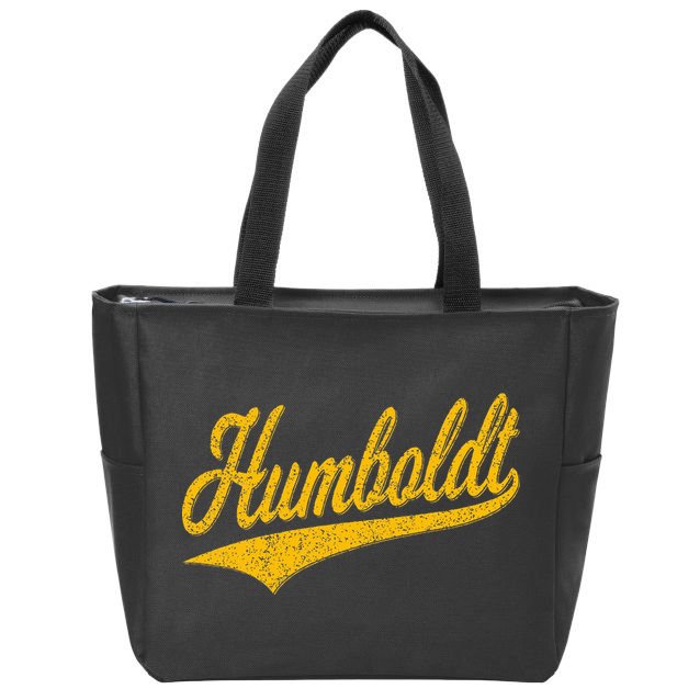 Humboldt County Ca Varsity Script Classic Sports Jersey Zip Tote Bag