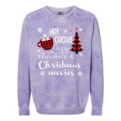 Hot Cocoa Cozy Blankets Christmas Movies Colorblast Crewneck Sweatshirt