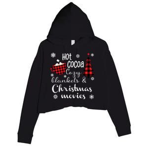 Hot Cocoa Cozy Blankets Christmas Movies Crop Fleece Hoodie