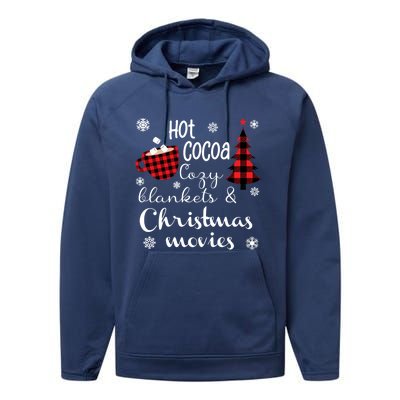 Hot Cocoa Cozy Blankets Christmas Movies Performance Fleece Hoodie