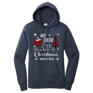 Hot Cocoa Cozy Blankets Christmas Movies Women's Pullover Hoodie