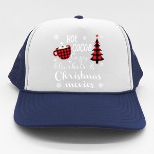 Hot Cocoa Cozy Blankets Christmas Movies Trucker Hat