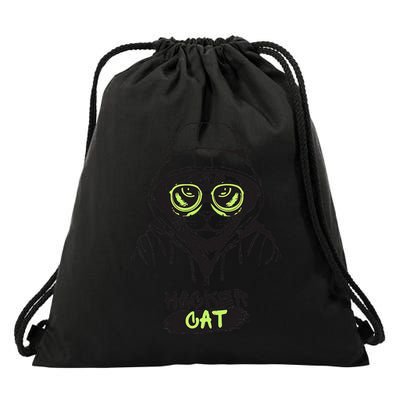 Hacker Cat Cybersecurity Coding Cat Programmer Hacking Nerdy Drawstring Bag