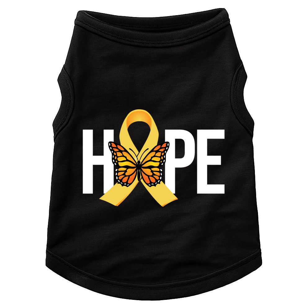 Hope Childhood Cancer Awareness Butterfly Ribbon Doggie Tank