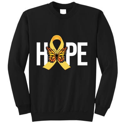 Hope Childhood Cancer Awareness Butterfly Ribbon Sweatshirt