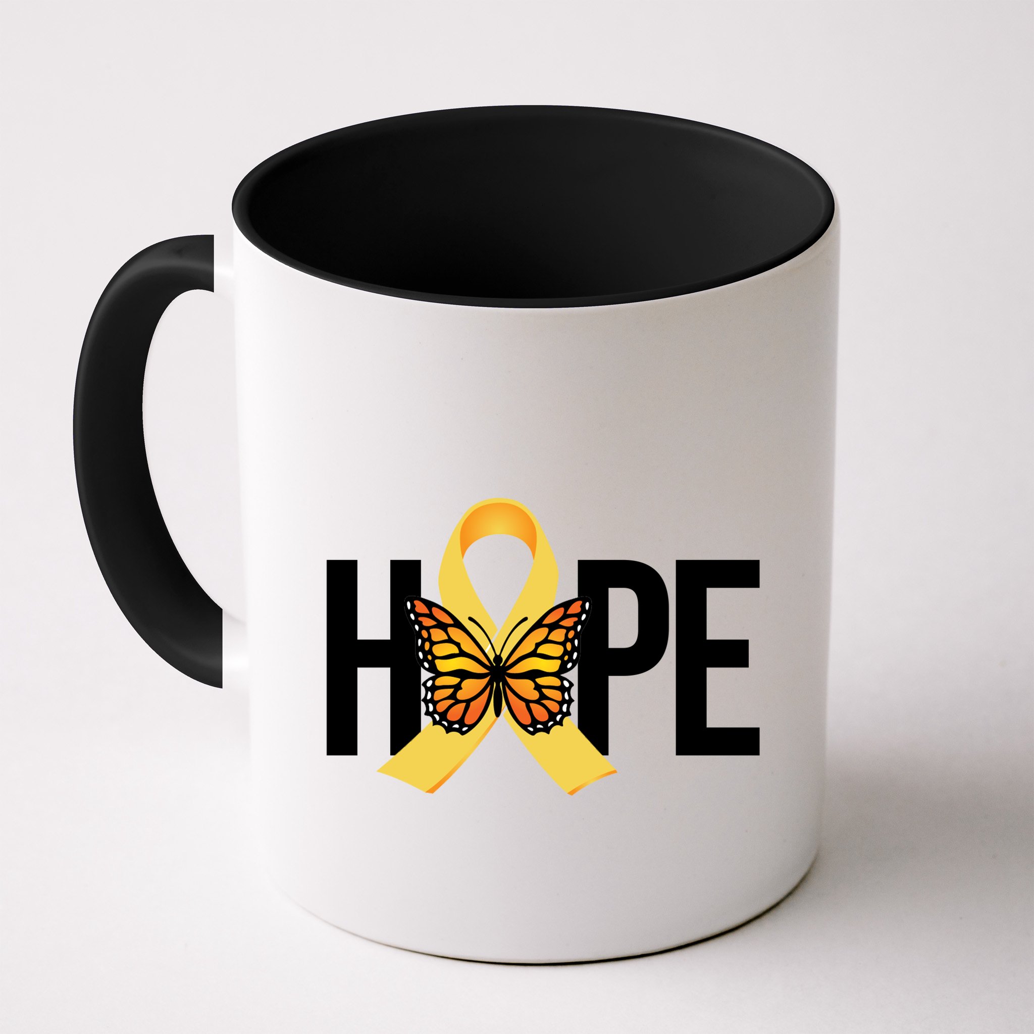 Hope Childhood Cancer Awareness Butterfly Ribbon Mug