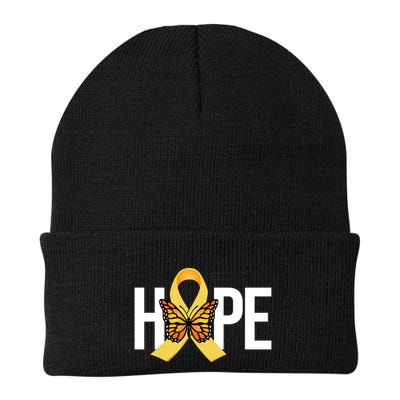 Hope Childhood Cancer Awareness Butterfly Ribbon Beanie