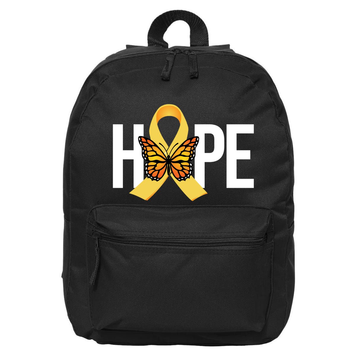 Hope Childhood Cancer Awareness Butterfly Ribbon 16 in Basic Backpack