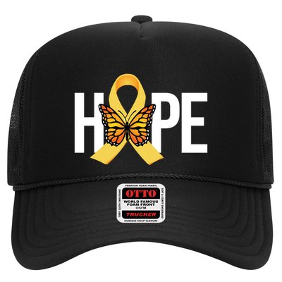 Hope Childhood Cancer Awareness Butterfly Ribbon Hat