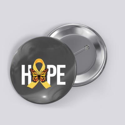 Hope Childhood Cancer Awareness Butterfly Ribbon Button
