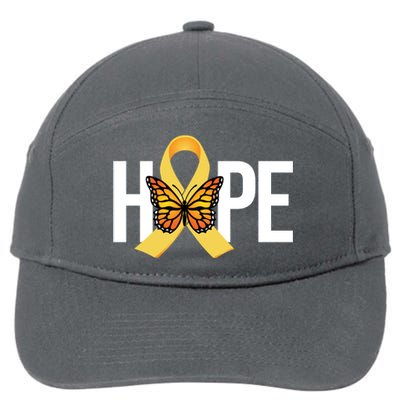 Hope Childhood Cancer Awareness Butterfly Ribbon 7-Panel Snapback Hat