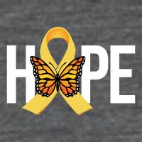 Hope Childhood Cancer Awareness Butterfly Ribbon Flat Bill Trucker Hat